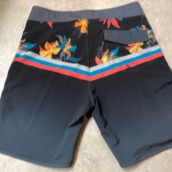 Ron Jon Mens Gray Tropical Print Board Shorts Sz 30 - Picture 5 of 7